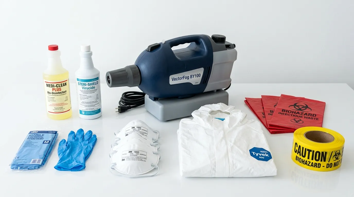 Professional biohazard remediation crew working in Sherman